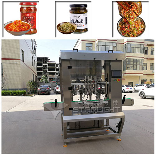 全自動剁椒醬灌裝機械樣品圖